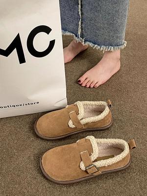 Мягкие круглые носки зимние туфли женские повседневные женские кроссовки балетки сабо на платформе мокасины с мехом осеннее платье ретро криперы новые S