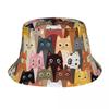Unisex Bucket Hat Cat Beach Hatwear Packable Outdoor Sports Fishing Cap Animal Bob Hat Gifts Idea