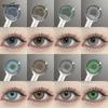 Модные цветные контактные линзы 1 пара светло-голубых натуральных мягких линз коричневые косметические линзы для макияжа глаз цветные контактные линзы