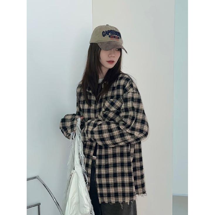 Рубашка с длинным рукавом с буквенным принтом 2024 года в японском стиле в стиле Гонконга, свободная рубашка для мальчиков, летнее модное универсальное повседневное пальто