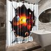 1Pc Galaxy Shower Curtain - Solar System Bathroom Decor With Planet Tear-Away Effect, Extra Long 70X70 Inches, High Quality