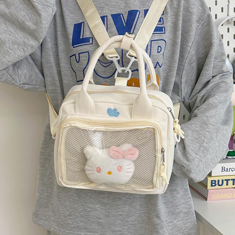 Модная нейлоновая сумка через плечо в стиле "милая девушка" с разноцветным дизайном макарон для повседневного использования