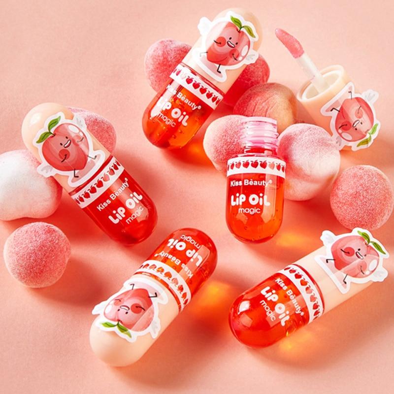 Peach Moisturizing Lip Gloss Peach Waterproof Glossy Long Lasting Not Sticky Natural Lip Tint Daily Makeup Lip Oil Primer