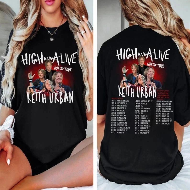 Футболка High And Alive Tour 2025, Концерт Keith Urban 2025, Футболка для фаната Keith Urban