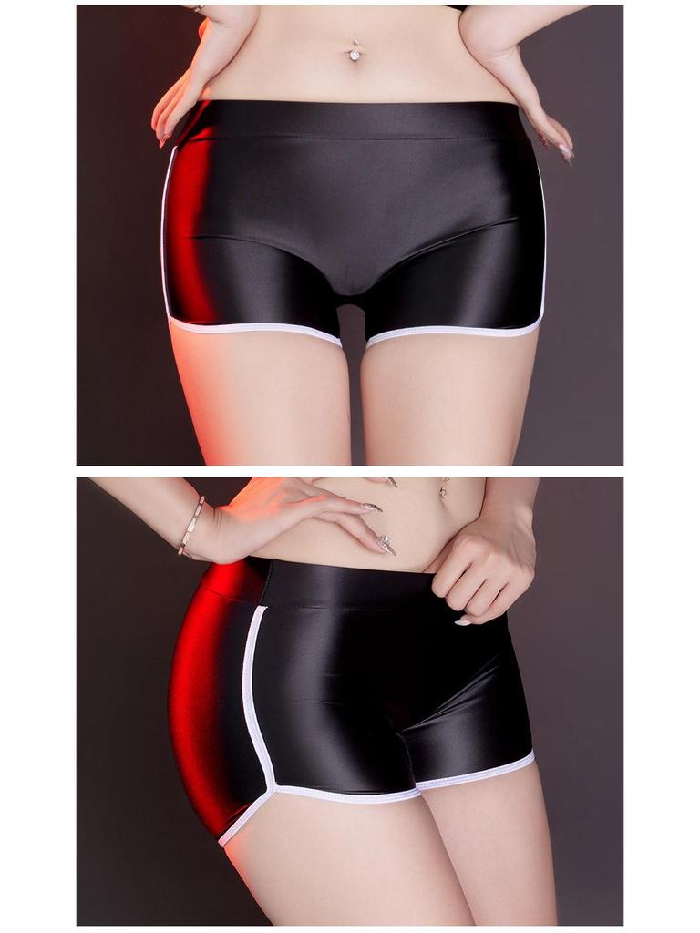 Silky Glossy Hip-Lifting Yoga Shorts: Campus Style Body Shaping Lingerie