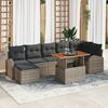 VidaXL 8-piece Garden Set with Grey Cushions In Poly Rattan 3349614