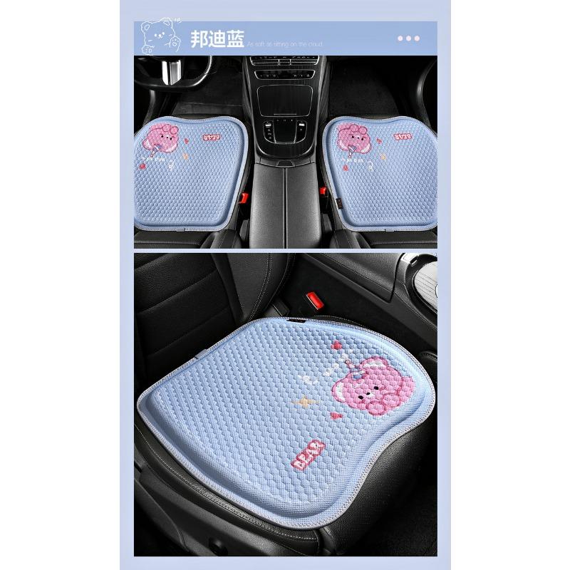 Cartoon Print Gel Car Seat Cushion Non Slip Breathable Honeycomb Ice Silk Cushion For Home Office Car