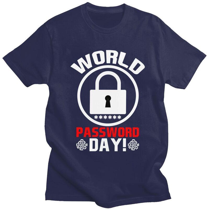 Custom Lock World Password Day Password Day Gift T Shirts for Unisex Pure Cotton Tees Tshirt Short-Sleeve Casual T-shirt Clothing