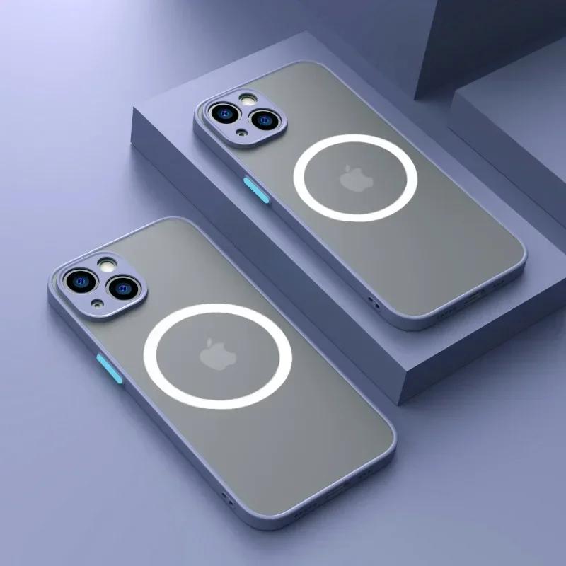 Роскошный магнитный чехол с беспроводной зарядкой для Magsafe для iPhone 15 14 13 12 11 Pro Max X XR XS 7 8 Plus, мягкий противоударный чехол из ТПУ