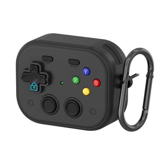 TPU Protective Case with Keychain for Airpods Funny Handheld Game Design Hard Shell Cover with Safety Lock Design for Men