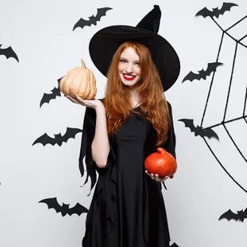 Pleated Modern Witch Hat Black Purple Makeup Props Leisure Halloween Hat Travel