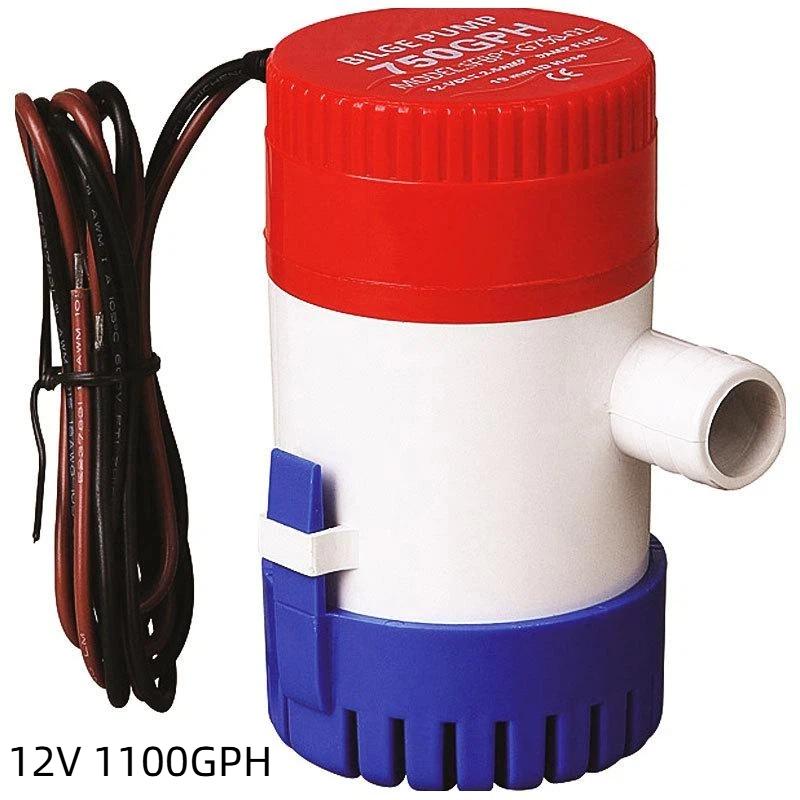 Bilge Water Pump 12V 24V DC 350-1100GPH Non Automatic Submersible Marine Pump for Boats
