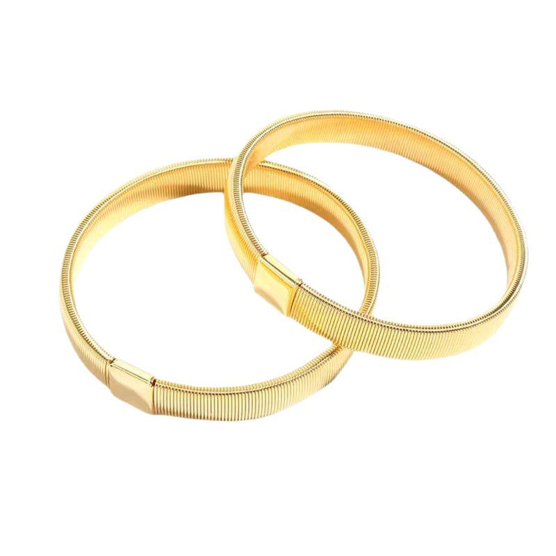 Унисекс Регулируемый Металлический Пружинный Браслет-Бэнгл - Нескользящий Эластичный Браслет-Манжета