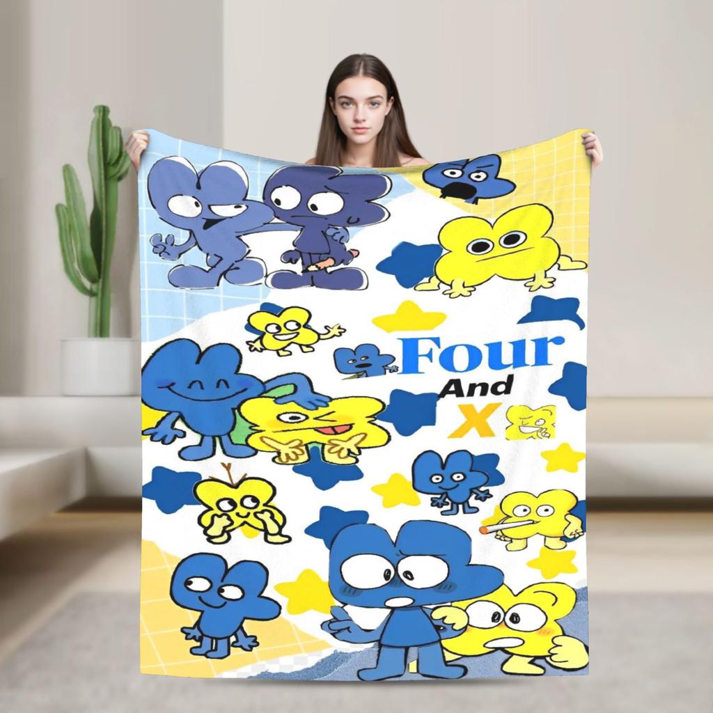 Cartoon Blankets Bfdi Flannel Funny Warm Throw Blanket for Home Autumn/Winter