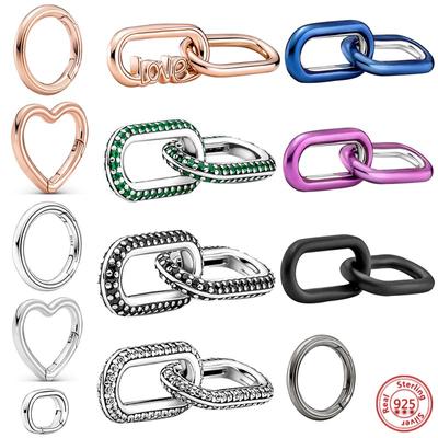 Кольцо Me из стерлингового серебра 925 пробы с круглым разъемом, двойной браслет, подходит для оригинального браслета-цепочки Me Link, ювелирные изделия
