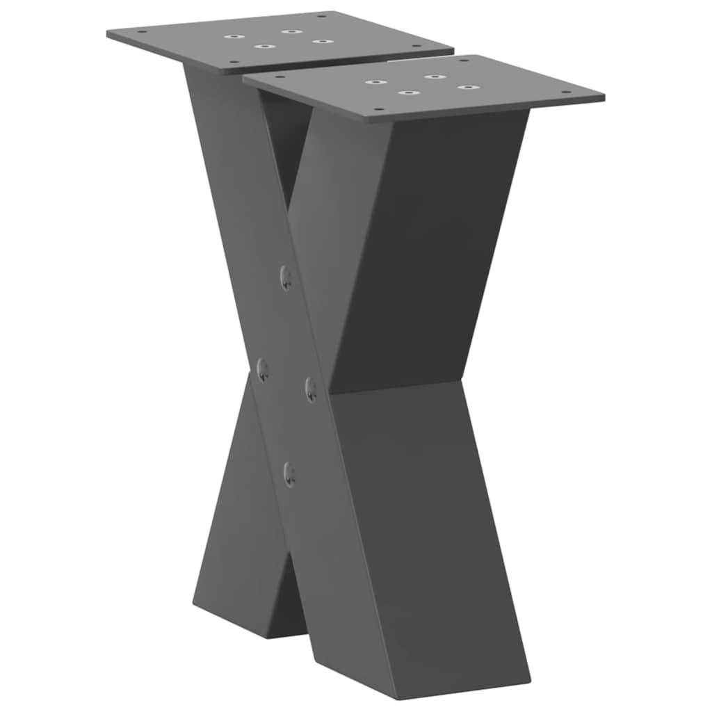 Vidaxl Nogi Do Stolika Kawowego, 2 Szt., Antracyt, 40X(30-31) Cm, Stal