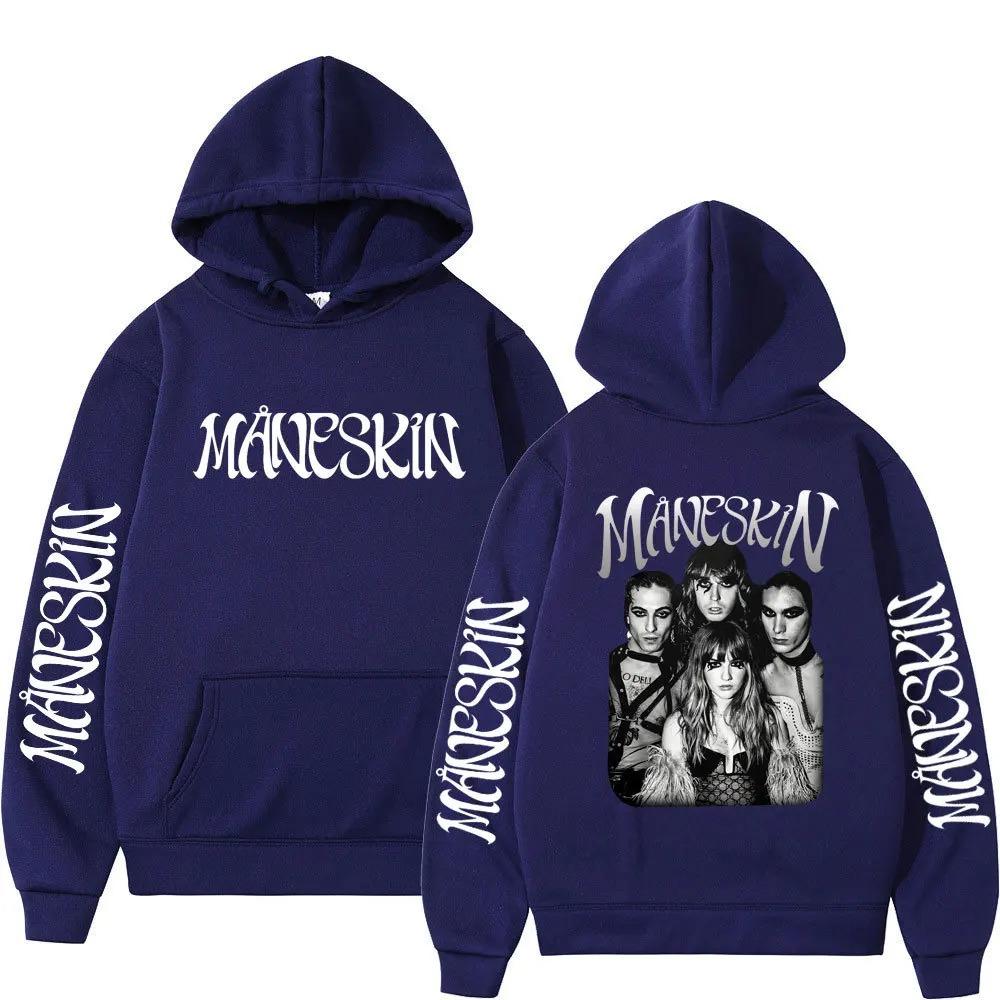 Итальянская Рок-Группа Maneskin Худи Свитшоты с Графическим Принтом Певицы для Фанатов Повседневная Одежда с Длинным Рукавом для Мужчин и Женщин Худи