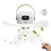 Portable Ceiling Fan USB Rechargeable Cooling Device Remote-Controlled Light 3 Gears Ceiling Fan for Garden Outdoor Patio Truck