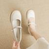 Leather Flat for Huizhou Women's Shoes Su Yinyin Same Single Shoes Thick Heel Korean Version Spring New Mary Jane Shoes