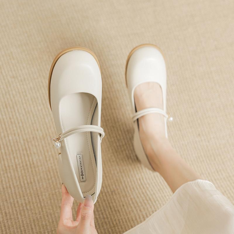 Кожаные туфли на плоской подошве для женской обуви Huizhou Su Yinyin, такие же одинарные туфли на толстом каблуке, корейская версия, новые весенние туфли Mary Jane