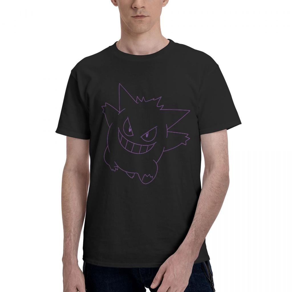 Pokemon Gengar Big Face T-Shirt Beach Streetwear T-Shirts Cotton Trending Tee Shirt For Adult Short Sleeves Pattern Clothes