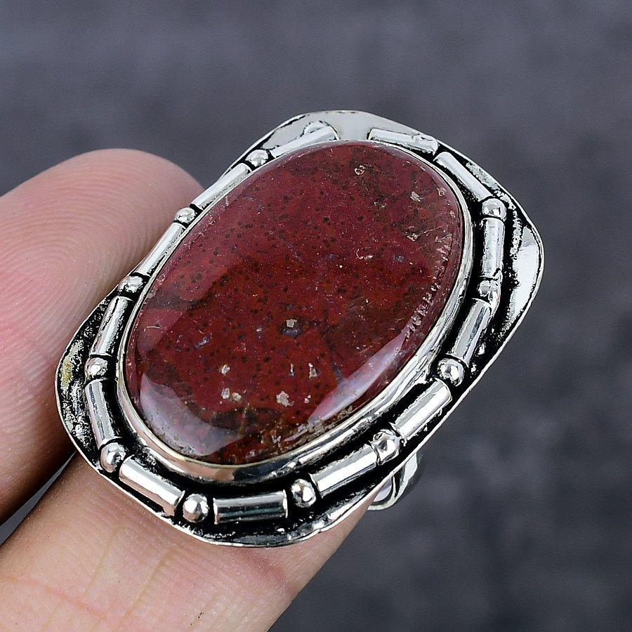 Натуральный агат озера Верхнее 925 стерлингового серебра ювелирное кольцо размер 8 w7p82