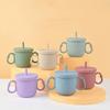 Portable Toddler Sippy Cups Silicone Toddlers Straw Water Bottle Toddlers Learning Drinkware