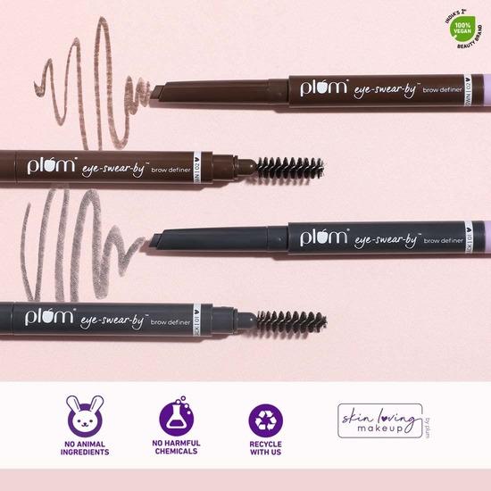 Plum Eye-Swear-By Brow Definer - Ash Black | Наращиваемый пигмент | С витамином E | 100% веганский продукт и не тестируется на животных