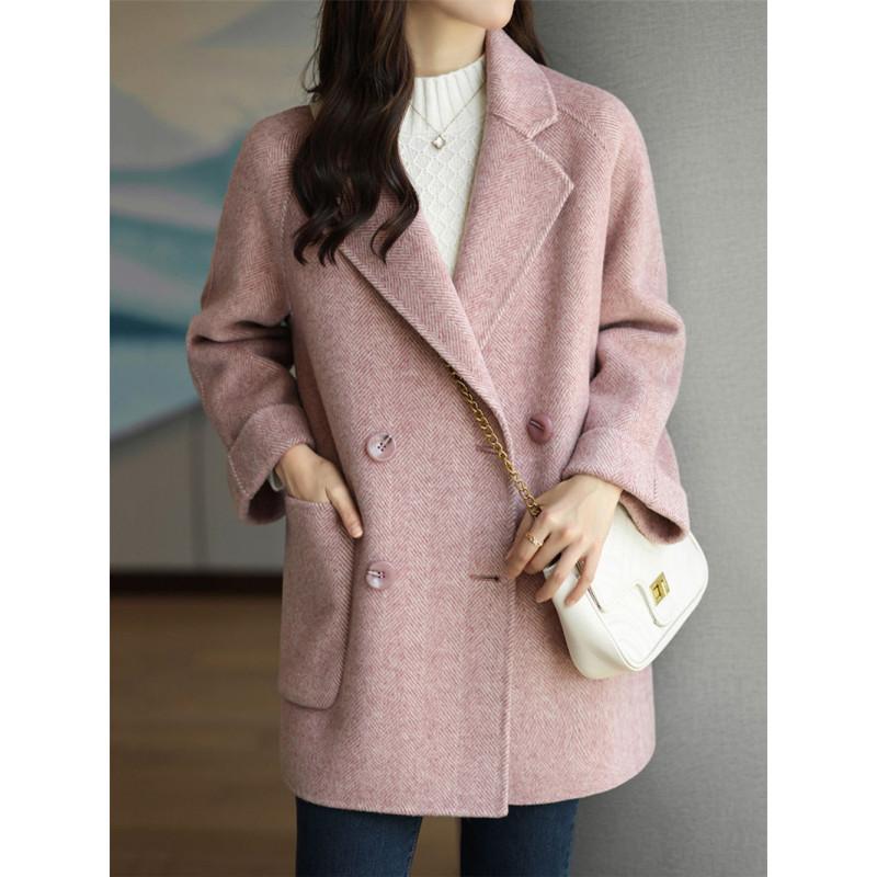 Tooxika осень и зима новый однотонный пиджак с воротником в елочку шерстяное пальто для женщин
