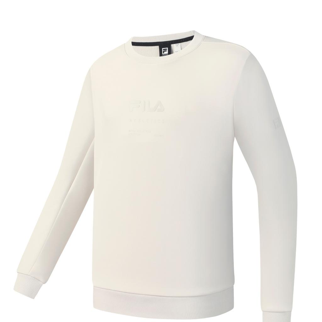 Fila Флисовый пуловер с круглым вырезом, мужской топ, белый A11M541212FLK