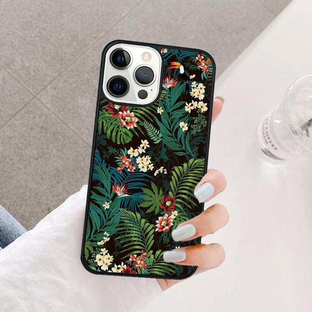 Ретро Тропические Цветочные Цветы Чехол Для iPhone 17 Air 15 16 14 13 12 Pro Max 11 Pro Max Plus Чехол Для Телефона Coque