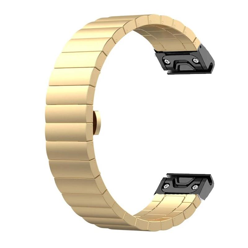 26мм 22мм QuickFit Ремешок из нержавеющей стали Для Garmin Fenix 8 51мм 47мм 7X 7 Pro 6X 6 5X 5Plus 3 3 HR Браслет Forerunner 965 745 935