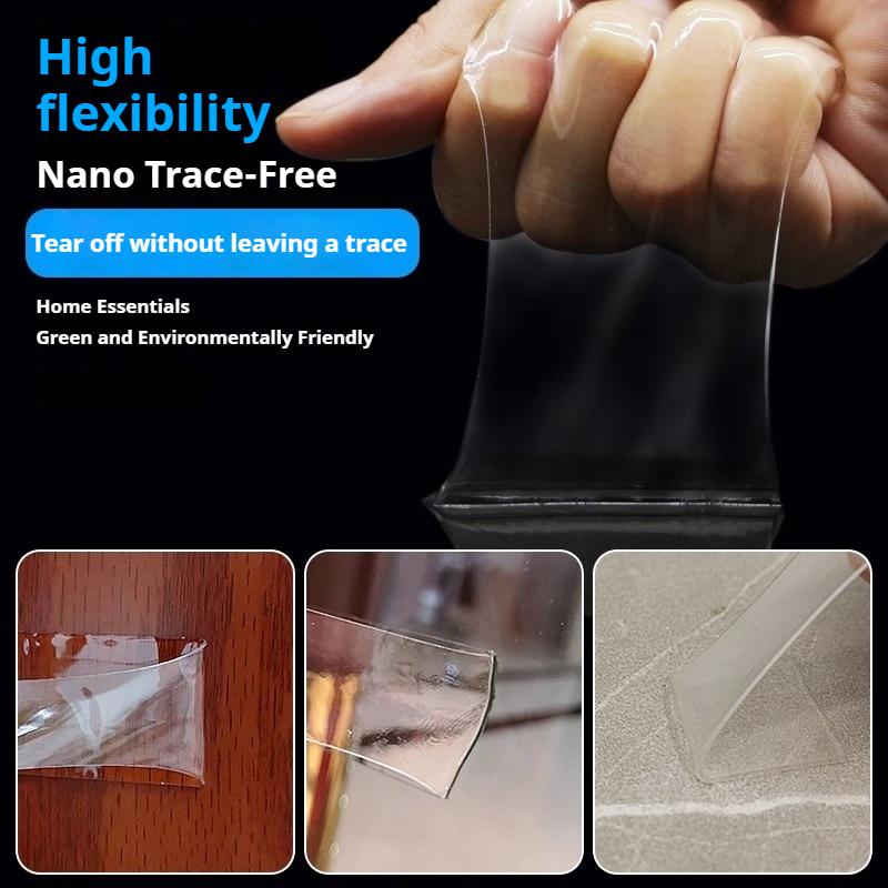 Nano Trace - Free Double - Sided Tape, High - Transparency Waterproof & Strong - Adhesive, Cuttable for Home/Office/Car