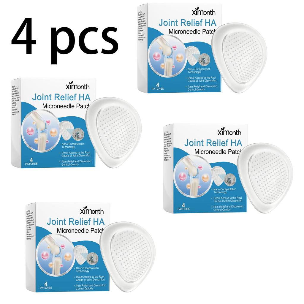 XIMONTH Микроигольный пластырь для облегчения боли в суставах, мягко успокаивает дискомфорт и болезненность в суставах и мышцах, пластырь для местного ухода за телом и суставами 4 шт.