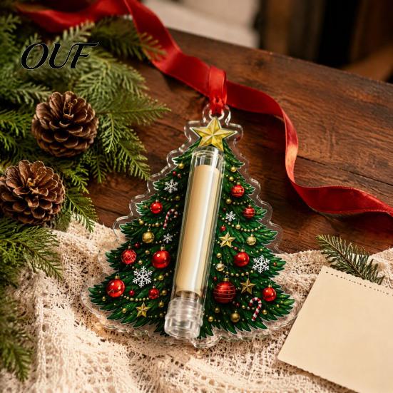 Hanging Gift Box for Cash Christmas Ornament, Acrylic Money Holder, Funny Xmas Holder Presents Tree/Bow/Santa/Bell Shaped Decoration Tree, Stocking