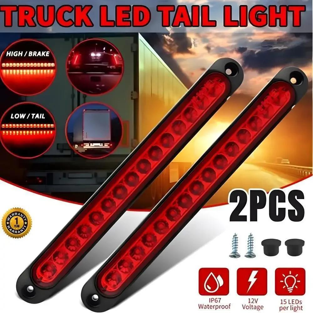 Auto Turn Signal Stop Warning Lamp High Mount 15LED Car Light Bar 12V Red Third Brake Light Rear Light Signal Side Marker