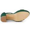 Allegra K Women's Platform High Heel Sandals with Ankle Strap and Chunky Heel, Green, Size 24cm