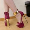 Liyke Fashion Design Metal Ankle Zip Cover Strap Women Sexy 16CM Sandals Platform High Heels Party Club Stripper Pole Dance Shoe