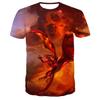 Round Neck Short Sleeve Streetwear Fly Dragon 3D T-shirt Men Women Printed Top Casual Couples Punk T Shirts