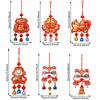 Flocking Lucky Bag Pendant Bell Tassels Spring Festival Pendants  Door Window Wall Decor