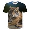 Tiger Graphic T Shirt Men New Summer Casual Fashion O-Neck Print T-shirt Tops Hipster Animal Pattern Short Sleeve T-shirts
