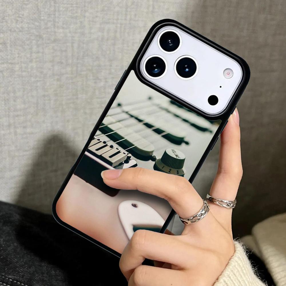 Capa Case for iPhone 17 Air 16 Pro Max 15 Plus 11 13 Mini 14 12 Back Phone Cover Music Guitar