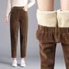 Women Wool Pant Winter Thick Warm Cashmere Pants Corduroy Female Solid Color Loose Trousers