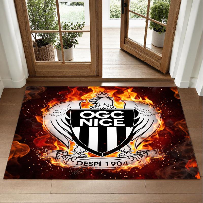 OGC Nice FC Design Crystal Velvet Rug Soft Decorative Mat for Bedroom Entrance