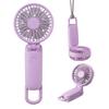 RHYTHM Ручной вентилятор 2025 Высокий поток воздуха Тихий 3WAY 5 уровней скорости ветра Совместимый ремешок-карабин в комплекте Маленький портативный вентилятор Шелковистый ветер Мобильный Фиолетовый