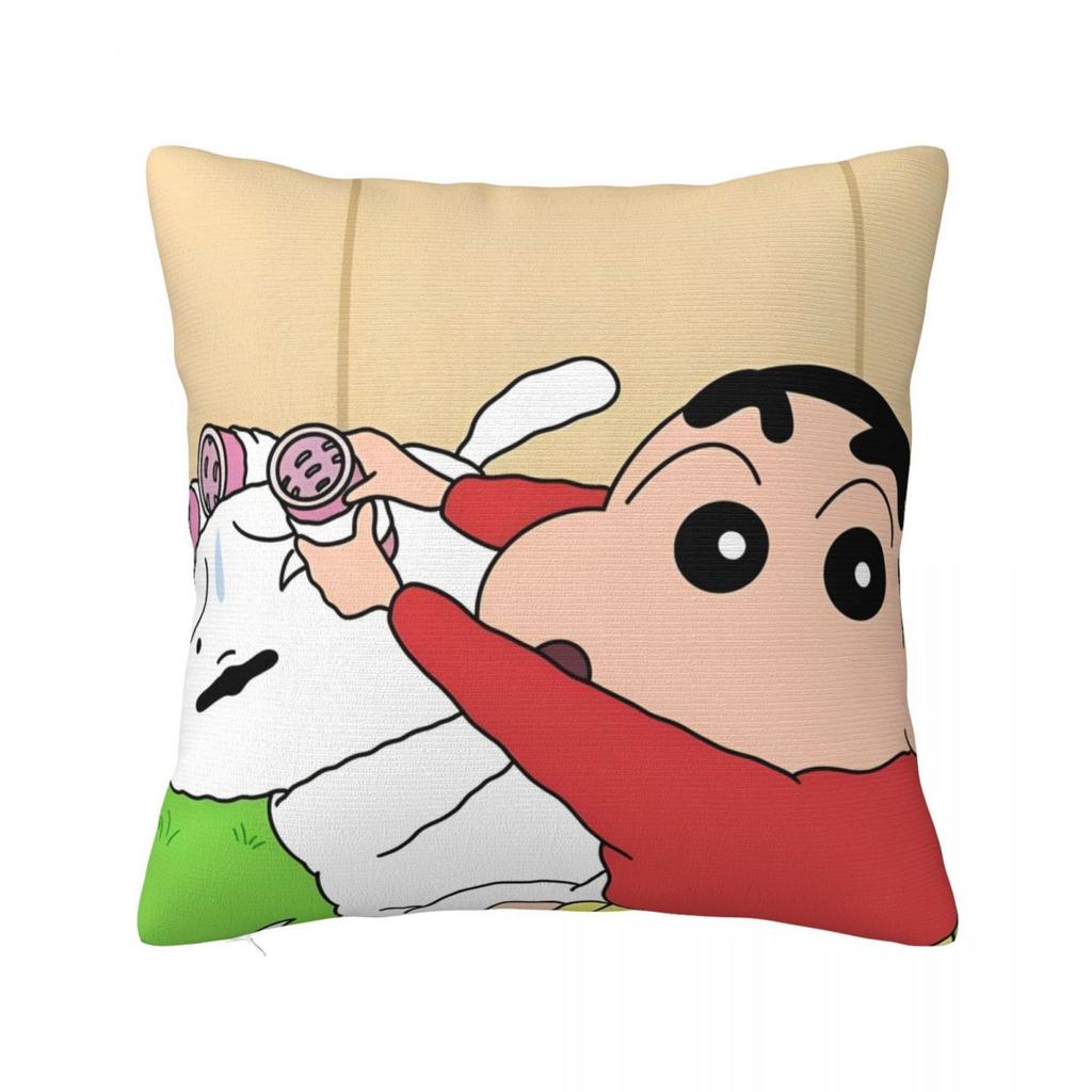 Decorative Pillowcase Crayon Shin-Chans Cartoon Anime Merchandise Seater Pillow Case Cover Square Style Multiple Sizes