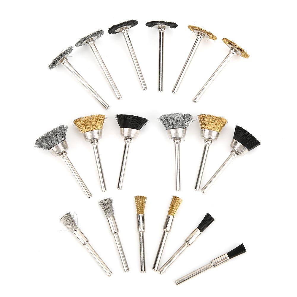 18pcs Aluminum Wire Wheel Cup Brush Polishing Set for Electric Grinder Rotary Tool