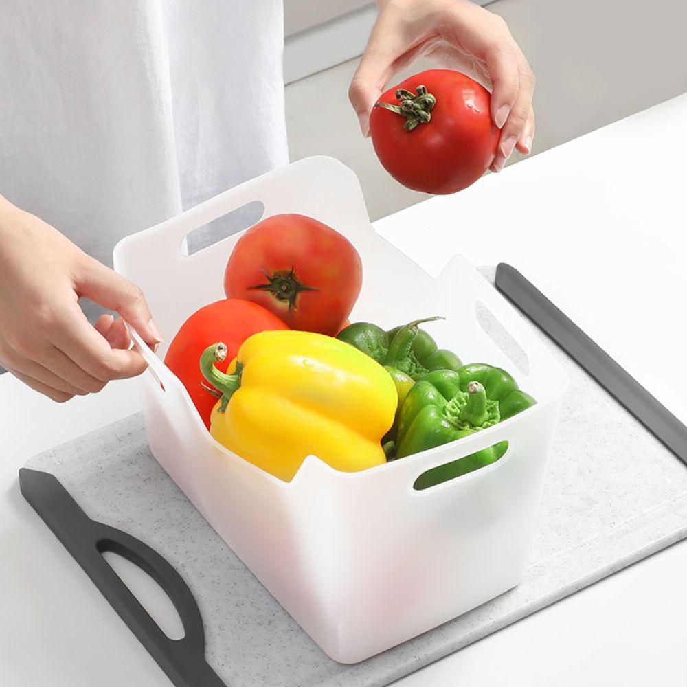 Transparent Storage Basket Smooth Edge Fridge Storage Bin Durable Refrigerator Storage Box