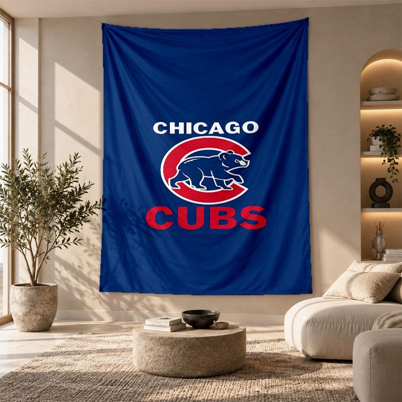 Decorative Tapestry,Chicago Cubs Printed Wall Art, Lightweight Wall Hanging For Bedroom Background