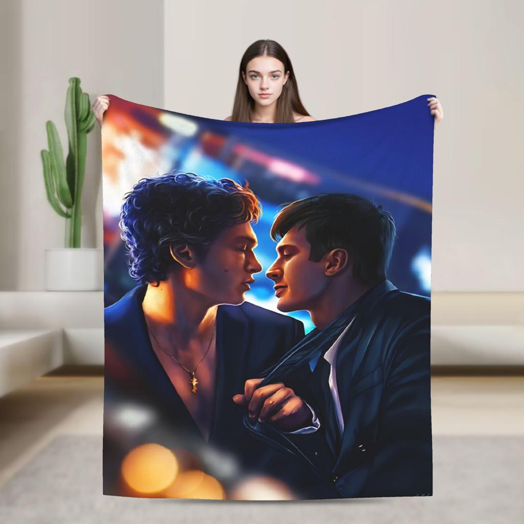 Heated Rivalry My self Portrait common loon Knitted Blanket Coral Fleece Plush Lightweight Thin Throw Blanket for Bed Bed Rug